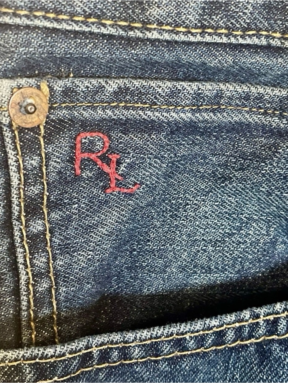 Polo by Ralph Lauren Men's Dark Blue Relaxed Denim Jeans - Picture 4 of 14